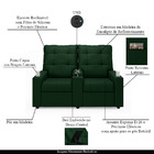 Poltrona Reclinável Para Cinema Parma 2 Lugares Baú Usb Velud