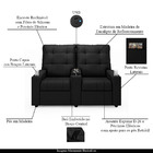 Poltrona Reclinável Para Cinema Parma 2 Lugares Baú Usb Velud