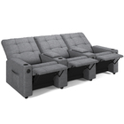 Poltrona Reclinável Para Cinema Parma 3 Lugares Baú Usb Linho