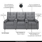 Poltrona Reclinável Para Cinema Parma 3 Lugares Baú Usb Linho