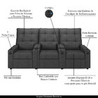 Poltrona Reclinável Para Cinema Parma 3 Lugares Baú Usb Linho