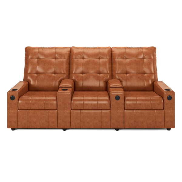 Poltrona Reclinável Para Cinema Parma 3 Lugares Baú Usb Pu Ca