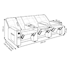 Poltrona Reclinável Para Cinema Parma 3 Lugares Baú Usb Pu Ci