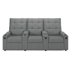 Poltrona Reclinável Para Cinema Parma 3 Lugares Baú Usb Pu Fh