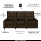 Poltrona Reclinável Para Cinema Parma 3 Lugares Baú Usb Velud