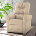 Poltrona Reclinável Para Descanso Guaíra Sintetico Bege