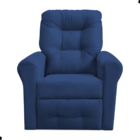 Poltrona Reclinável Para Descanso Guaíra Suede Azul