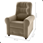 Poltrona Reclinável Para Descanso Guaíra Veludo Cappuccino