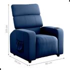 Poltrona Reclinável Para Descanso Hi Veludo Azul