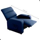 Poltrona Reclinável Para Descanso Hi Veludo Azul
