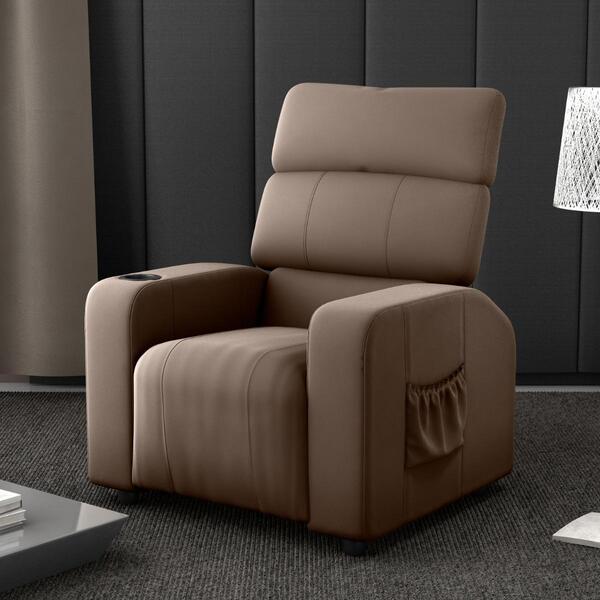 Poltrona Reclinável Para Descanso Hi Veludo Turkey Marrom