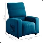 Poltrona Reclinável Para Descanso Hi Veludo Turkey Petróleo