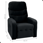 Poltrona Reclinável Para Descanso Julia Veludo Preto