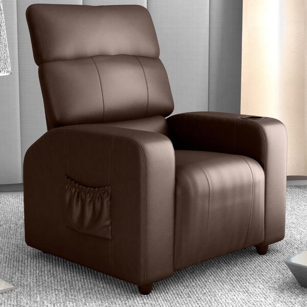 Poltrona Reclinável Para Descanso Pilos Sintetico Marrom