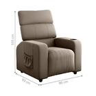 Poltrona Reclinável Para Descanso Pilos Veludo Cappuccino