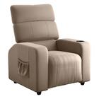 Poltrona Reclinável Para Descanso Pilos Veludo Turkey Cappucc