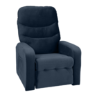 Poltrona Reclinável Para Descanso Rodes Veludo Azul