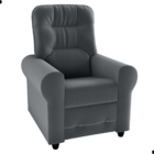 Poltrona Reclinável Para Descanso Thalia Veludo Cinza