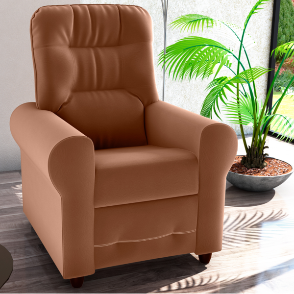 Poltrona Reclinável Para Descanso Thalia Veludo Cobre