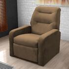 Poltrona Reclinável Para Sala De Estar Suede Pena Caramelo