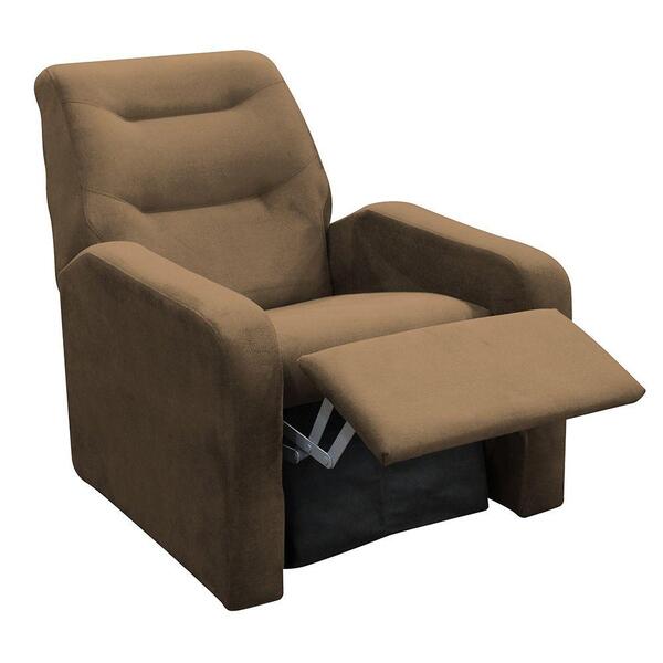 Poltrona Reclinável Para Sala De Estar Suede Pena Caramelo