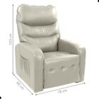 Poltrona Reclinável Para Sala Egito Sintetico Bege