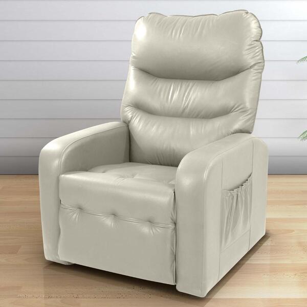 Poltrona Reclinável Para Sala Egito Sintetico Bege
