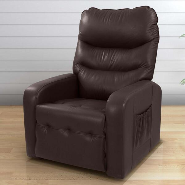 Poltrona Reclinável Para Sala Egito Sintetico Marrom