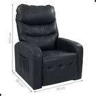 Poltrona Reclinável Para Sala Egito Sintetico Preto