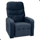Poltrona Reclinável Para Sala Egito Veludo Azul