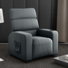 Poltrona Reclinável Para Sala Hull Veludo Cinza