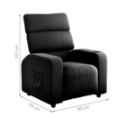 Poltrona Reclinável Para Sala Hull Veludo Preto