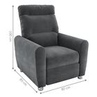Poltrona Reclinãvel Para Sala Tebas Veludo Cinza