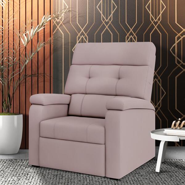 Poltrona Reclinável Rosê Veludo Akinori Shop Jm