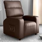 Poltrona Reclinável Sala Cadeira Mx 67 Pulse Sintetico Marrom
