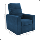 Poltrona Reclinável Saul Veludo Azul