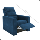 Poltrona Reclinável Saul Veludo Azul