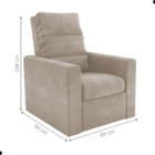 Poltrona Reclinável Saul Veludo Cappuccino