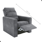 Poltrona Reclinável Saul Veludo Cinza