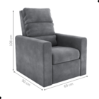 Poltrona Reclinável Saul Veludo Cinza