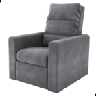 Poltrona Reclinável Saul Veludo Cinza