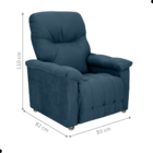 Poltrona Reclinável Saul Veludo Maserati Azul