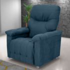 Poltrona Reclinável Saul Veludo Maserati Azul