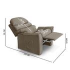 Poltrona Reclinável Suede Bege Tina Shop Jm