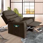 Poltrona Reclinável Suede Marrom Tina Shop Jm