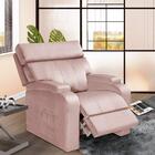 Poltrona Reclinável Suede Rose Mia Shop Jm