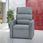 Poltrona Reclinável Turin Suede Amassado Cinza