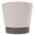 Poltrona Redonda Base Aço Fixa Titânio Aymê Linho Bege Claro