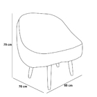 Poltrona Redonda Dama Suede Verde E Branco Pés Palito Natural