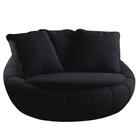 Poltrona Redonda Giratória Confortável Almofada Preto Cloe